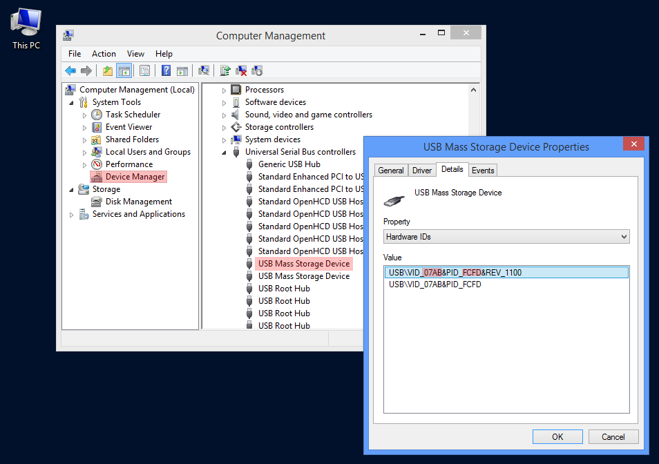 Finding USB Vendor and Product ID in Windows Device Manager
